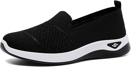 Zapatillas Mujer Deportivas Zapatos Sin Cordones Aire Calzados para Correr en Asfalto Diseno Moderno Calado con Suela Alta Informales Malla Ideales Primavera-Verano0
