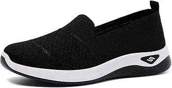 Zapatillas Mujer Deportivas Zapatos Sin Cordones Aire Calzados para Correr en Asfalto Diseno Moderno Calado con Suela Alta Informales Malla Ideales Primavera-Verano