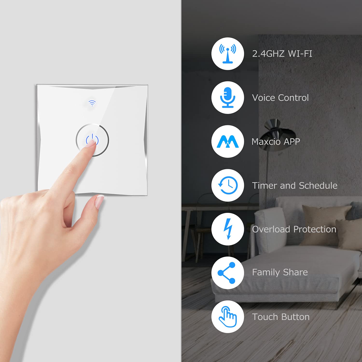 Maxcio Smart Wi-Fi Wall Switch features overview