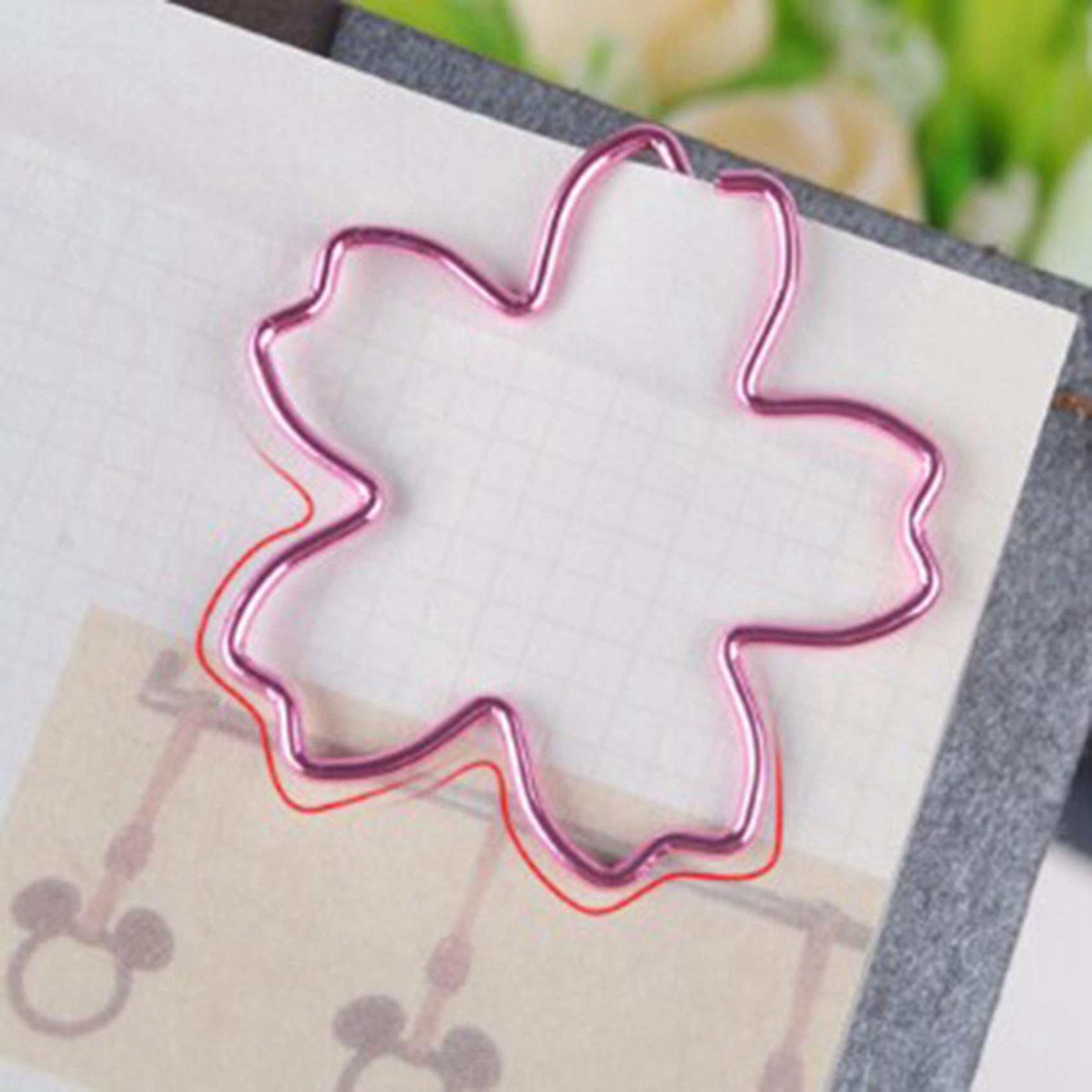 240 Pz/di ALTA QUALITa' Placcati Clip di Carta Rosa Ago di Carta Segnalibro Metallo Memo Clip di Cancelleria Cherry Blossoms Scatola Clips