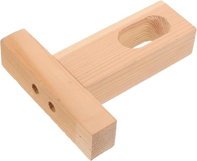 ORFOFE Clothes Rail Flange Wood Closet Rod Holder Wood