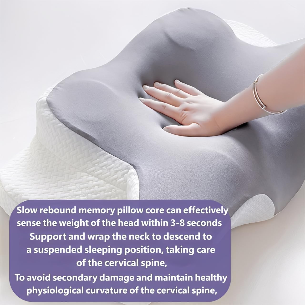 Pillow for Sleep Apnea, Cervical Neck Traction Pillow, 2-in-1 Orthopedic Memory Foam Pillows for Neck Pain Relief, for All Sleeping Positions, Breathable and Not Stuffy (2Pc * White)