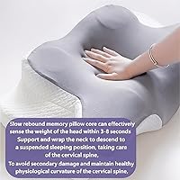 Vista 5 de Restora - Almohada para la apnea del sueño, almohada de tracción cervical Restora, almohada ortopédica de espuma viscoelástica 2 en 1 para aliviar