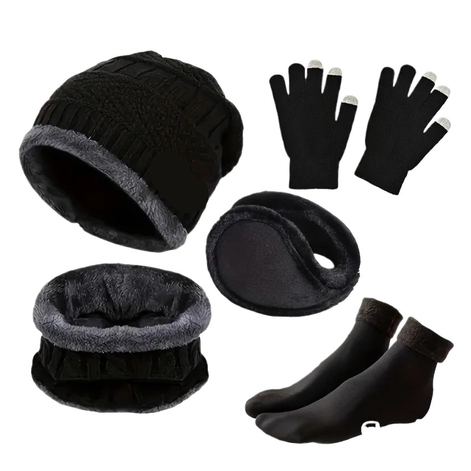 Ensemble de gants, écharpe, chapeau en polaire corail, unisexe, 55-59cm