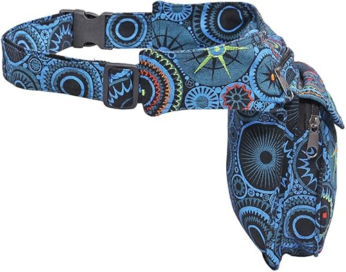 Miniatura 4 de The Collection Royal Riñonera Bolsos Cruzados para Mujeres Bolsa de Cinturón de Lona de Algodón Boho Hippie Festival Colorida para Mujeres, Talla