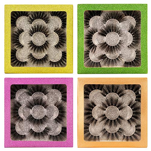 3D Faux Mink Lashes 20MM False Eyelashes Pack 20 Pairs 4 Styles Long Fluffy Volume Fake Eyelashes Bulk