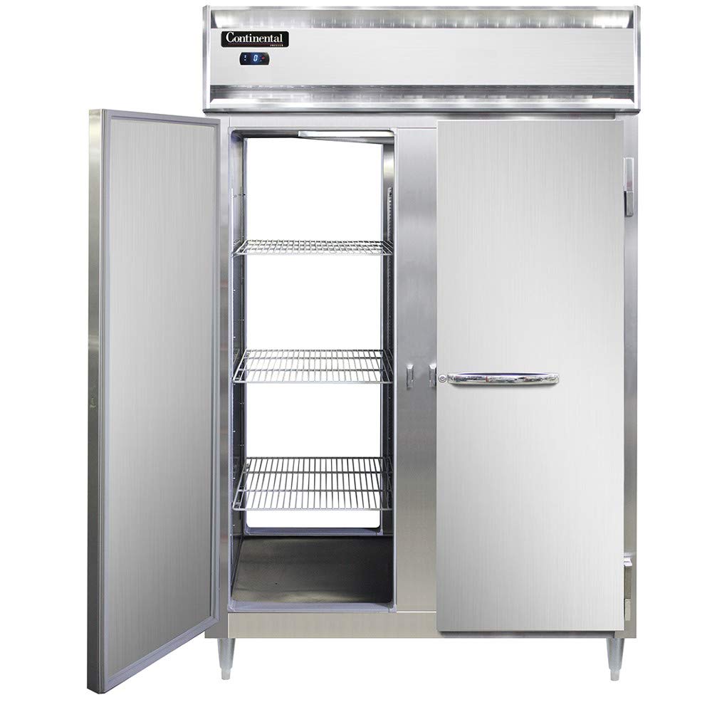Continental Refrigerator DL2F-SS-PT Designer Line Two Section Pass-Thru Freezer, Full Stainless