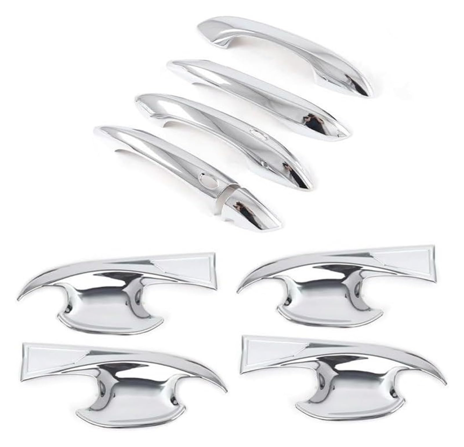 Qwqthgs Full Set Car Exterior Door Handle Cap For Hyundai For Tucson 2022 2021 Door Handle Cover Protection Chrome Exterior Bowl Trim Sticker Car Styling Accessories(Full Set)