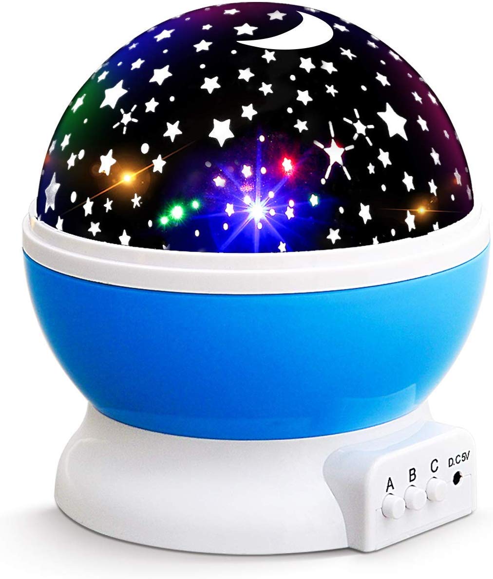 CLOMANA® Night Light Moon Star Projector 360 Degree Rotation for Baby's Bedroom