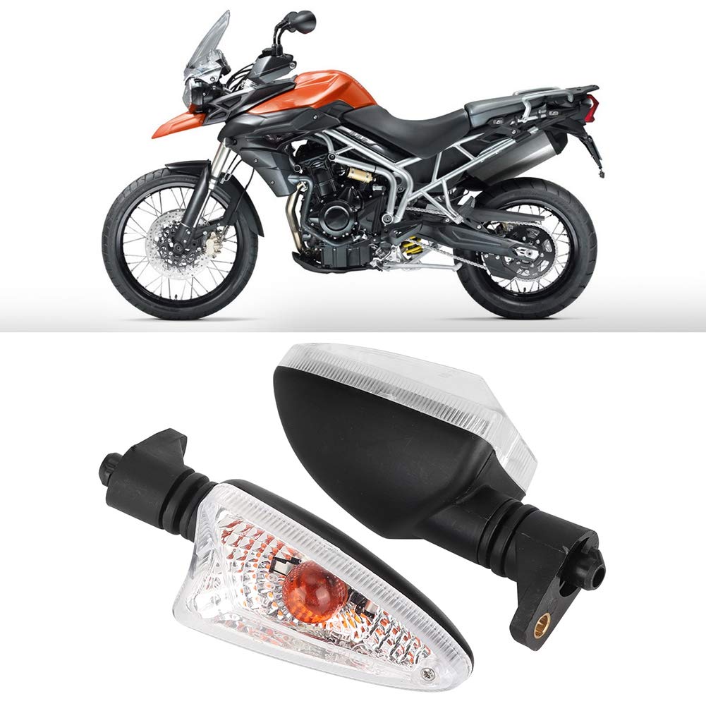 EBTOOLS Motocykl światło obrotowe, 1 para motocykla kierunkowskazu kierunkowskazu lampa migająca pasuje do 800 2011-2013,1050 2007-2013, 675 / R 2009-2014, Street Triple 675 2007-2013 (czarno-biały)