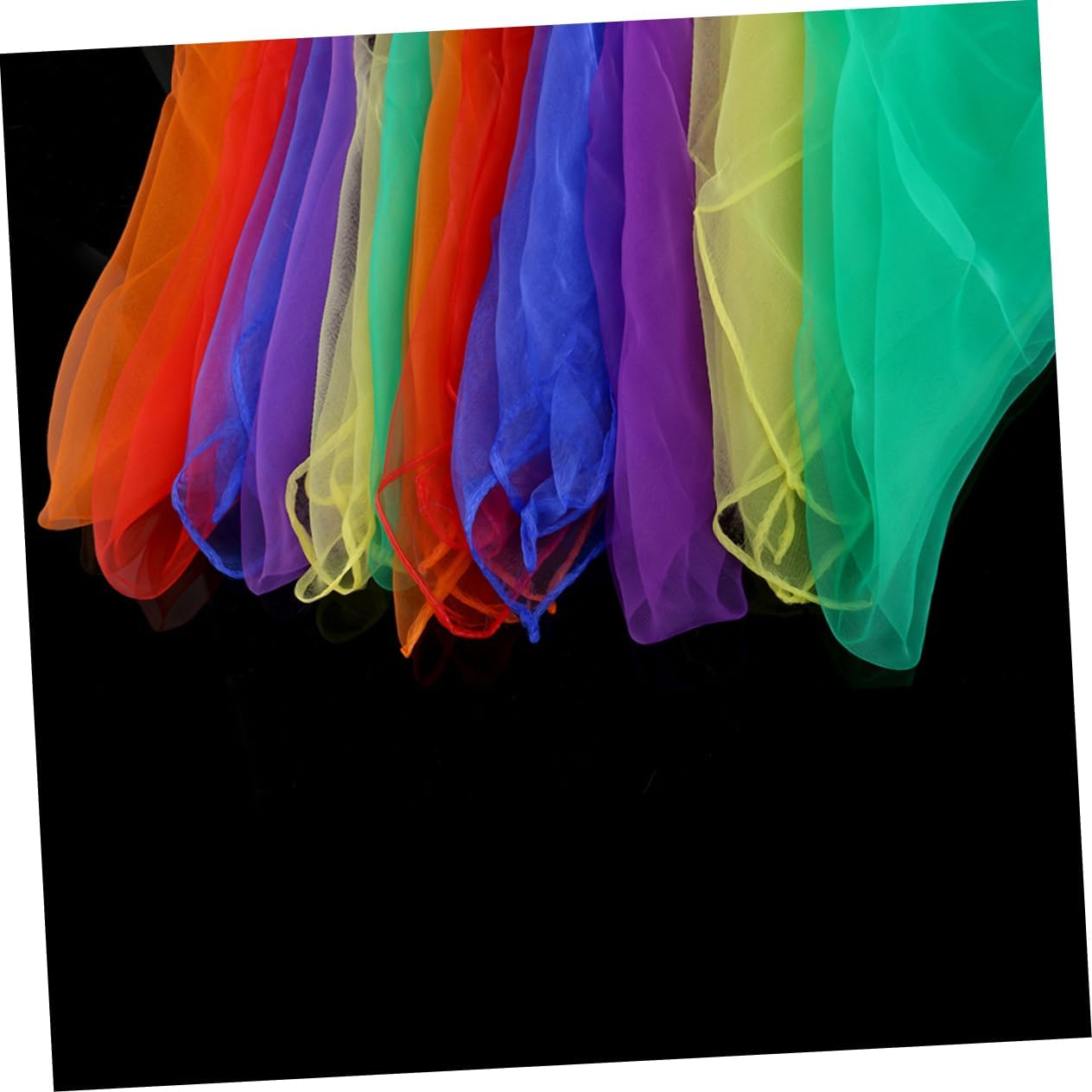 Didiseaon 12pcs Lightweight Candy Color Dance Scarves Square Neck Scarves for Kindergarten Activities Versatile Performance Props Easy to Clean Vibrant Mixed Colors