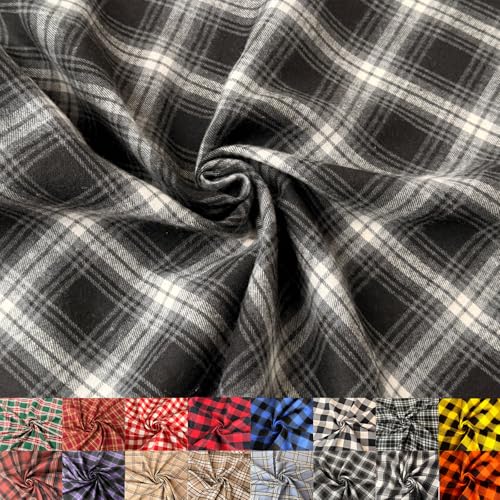 Cotton Blend Plaid Fabric by The Yard Checkered Gingham Fabric for Sewing Christmas Crafts Quilting Apparel Tablecloths DIY Home Decor