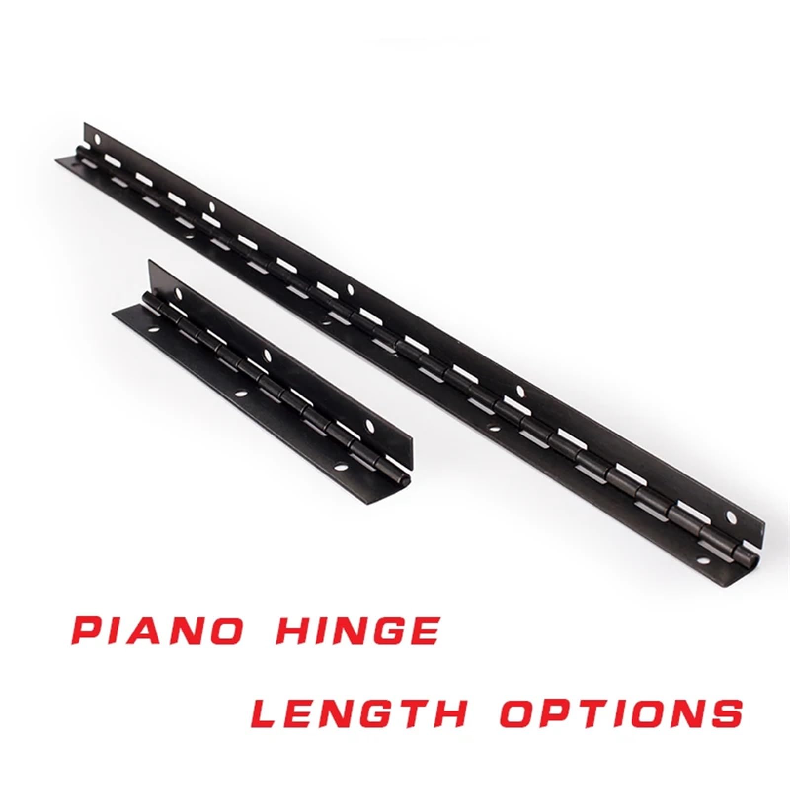 Bisagras de piano de acero inoxidable continuas, Bisagra de Piano hierro negro, 4 Uds., 153mm/380mm, 1mm, 270 grados, abierta con tornillos for Pianos(Size 1)