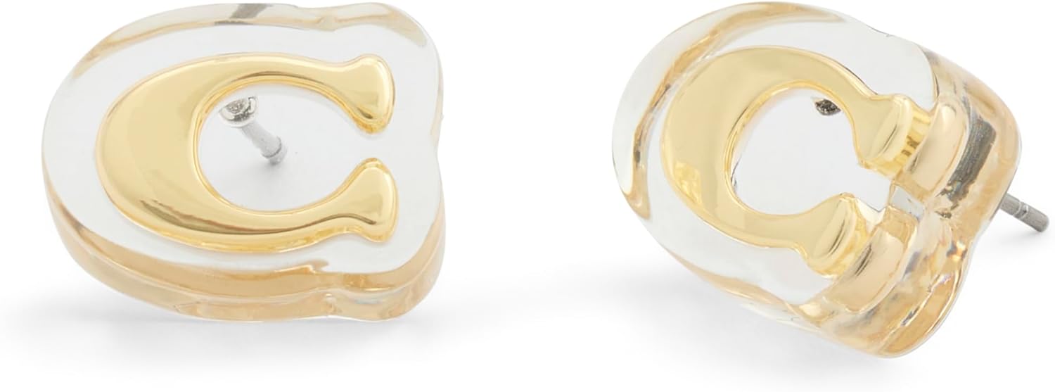 COACH Signature C Lucite Stud Earrings