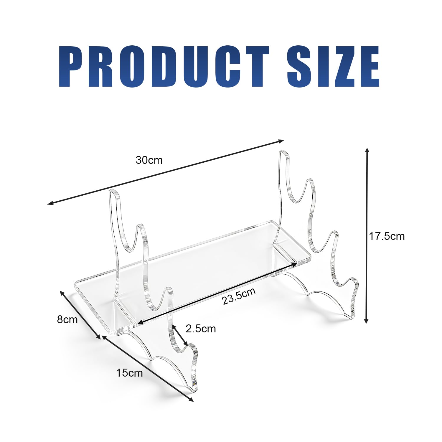Support Katana Acrylique Transparent – Présentoir 3 épées – Design élégant Pour Vitrine, Collection, étagère – 1 Paire