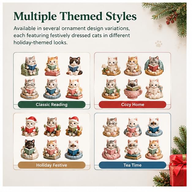 2D Cat Advent Calendar 2026, 24-Day Acrylic Christmas Countdown (Purple - T) - image 5