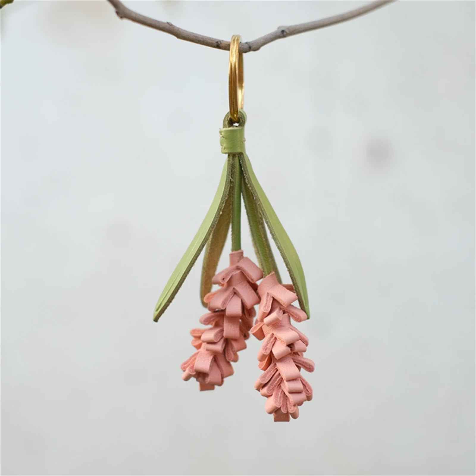 Abalorio de lavanda cuero vaca for bolso mujer, llavero moda, decoración mano obra exquisita
