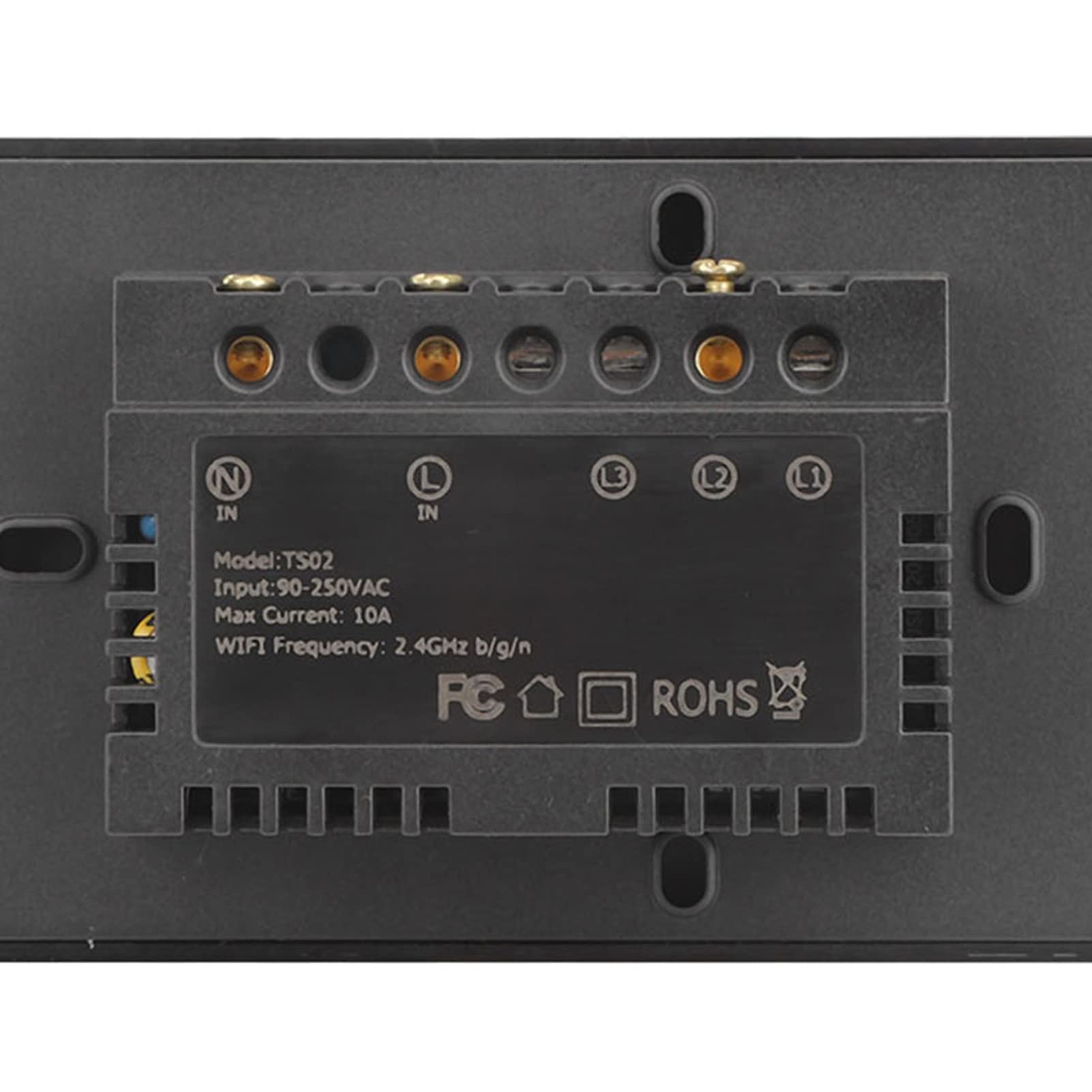 Interruttore Smart WiFi Interruttore touch a 1 via AC 90-250 V App a giro singolo Sistema di controllo remoto wireless Controllo vocale Wi-Fi (nero USA)(Nero)