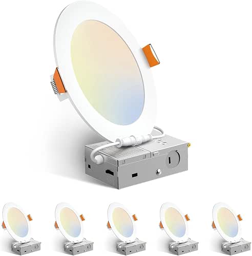 Amico 6 Pack 6 Inch 5CCT Ultra-Thin LED Recessed Ceiling