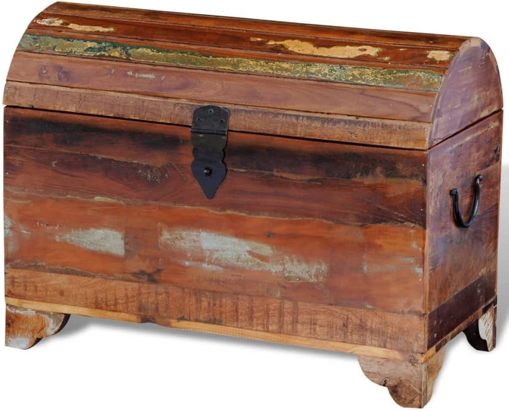 vidaXL Medium Reclaimed Solid Wood Storage Chest in Multicolor
