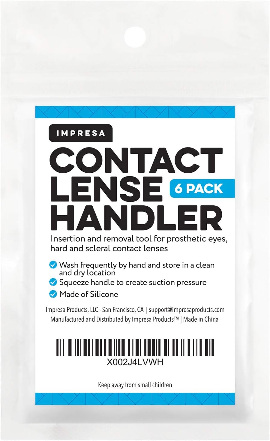 Scleral Lens Remover and Inserter Pack of 6, Ventless Contacts Removal Tool for Hard Contact Lenses & Prosthetic Eyes, Applies Contacts Safely, Comfortably & Hygienically : Health & Household