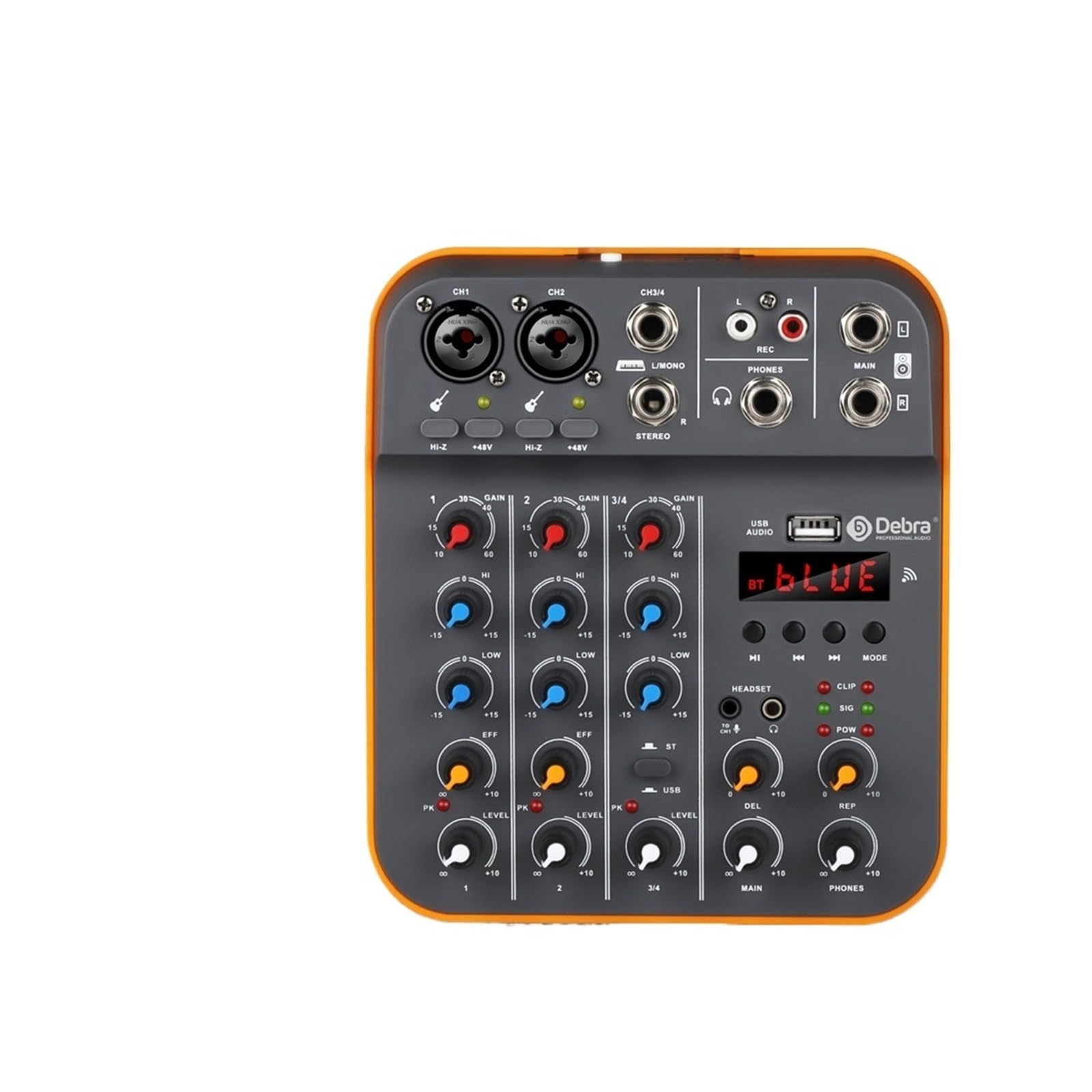 Mikser DJ-ski, D4M DJ Console Mikser 4-kanałowy Phantom Power USB 5V Niestandardowa konsola zasilająca do komputera Śpiewający Instrument muzyczny