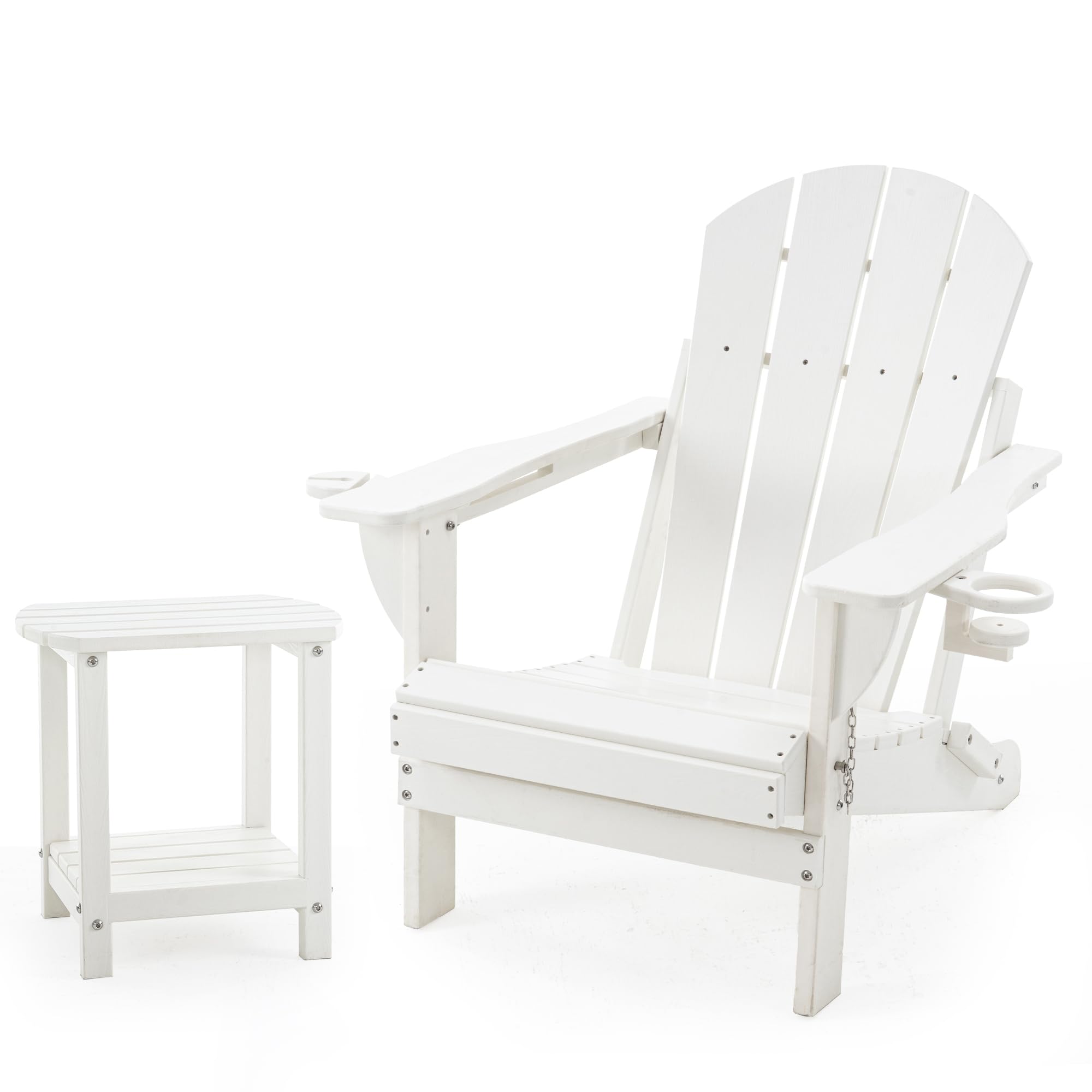Chaises de patio pliantes Adirondack dossier inclinable et table de jardin