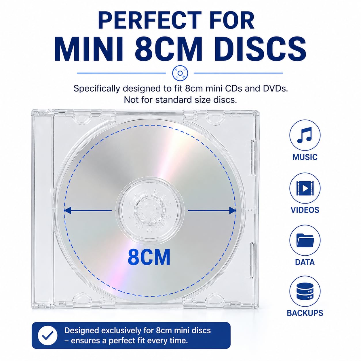 Dragon Trading - 50 custodie singole per CD/DVD trasparenti da 8 cm (per dischi piccoli da 8 cm)