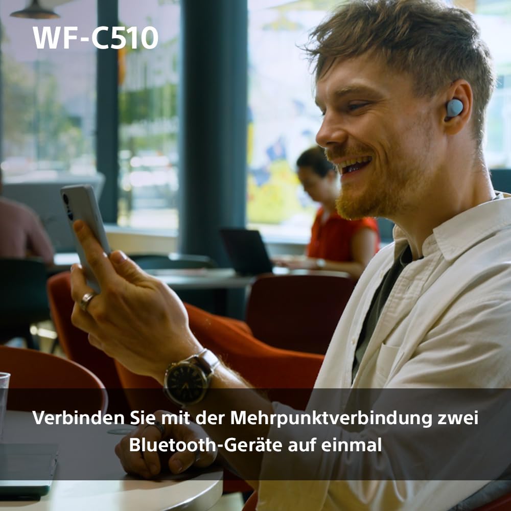Sony WF-C510 Truly Wireless Kopfhörer - Kleine, leichte Bluetooth In-Ear-Kopfhörer mit Multipoint-Connection, Ambient Sound, IPX4 Rating, Spotify Tap, Quick Charge, 22 HR Akku, iOS & Android - Schwarz