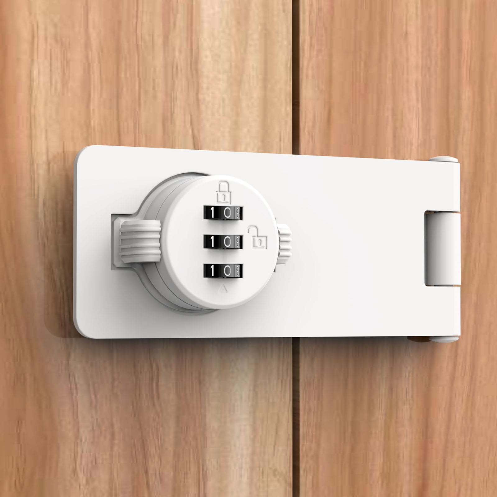 Mechanical Keyless Cabinet Lock, Cabinet Locks with Combination, Easy Installation for Doors, Cabinets, File Cabinets, Barn Door, Fence, Bathroom, Sheds, Office &amp; Home Use, 4.5" (White)