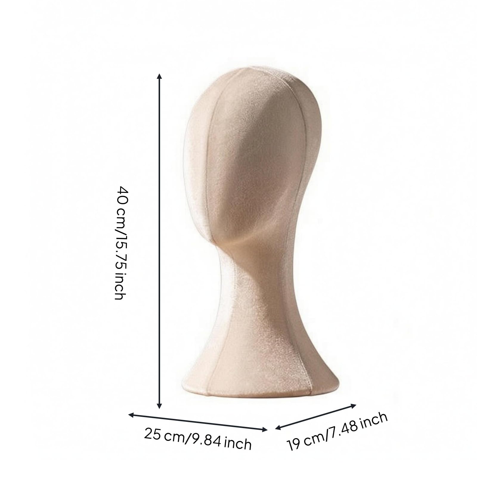 Testa Manichino Adatto a Spille Supporto Testa Manichino Rivestimento Effetto Tessuto Attrezzatura da Vetrina per Negozio, Styling , Grigio , Lungo In Velluto