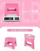 Vista 143 de Dyforce Taburete plegable de 13 pulgadas, taburetes resistentes para adultos y niños, taburetes de pie compactos, taburete plegable ligero