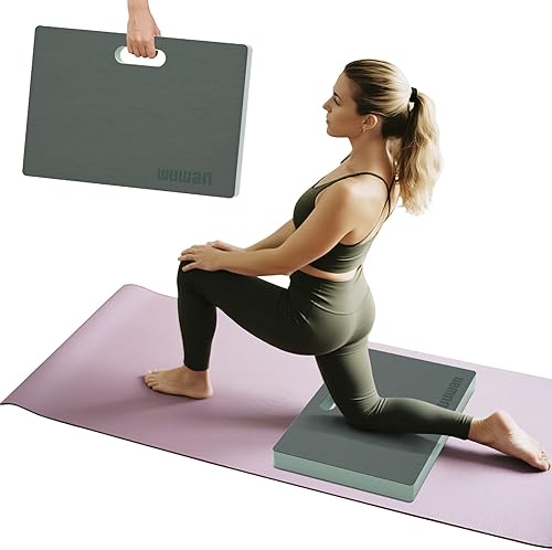 Alfombrilla de yoga para rodillas de 1.5 pulgadas de grosor, flexiones de rodilla, soporte de tablón y tapete de yoga para codosrodillas proporciona
