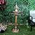 Alpine Corporation 40" Tiered Pedestal Fish Fountain Birdbath, Cascading Outdoor Water Feature for Garden, and Backyard Décor, Gold