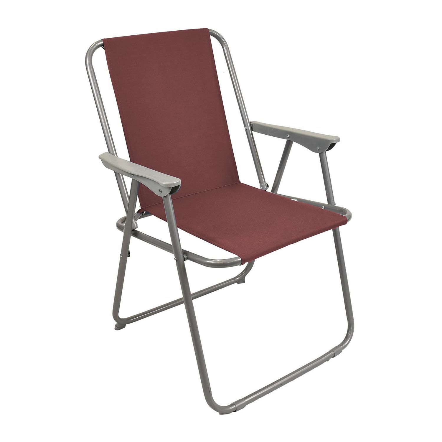 GREATOYAR Silla de Playa Plegable con Reposabrazos, Silla de Camping para Exteriores, Juego de Silla de Playa, Asiento de Lona Impermeable, Silla Jardin, 75 x 53 x 43 cm, Vino, 1 Unidad