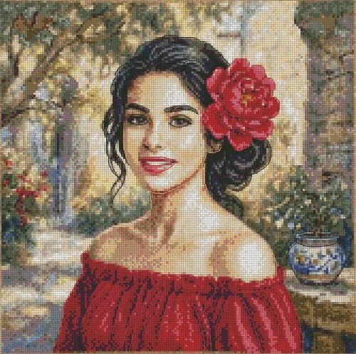 Kit broderie point de croix Aida 14 carats en coton rouge haute qualité