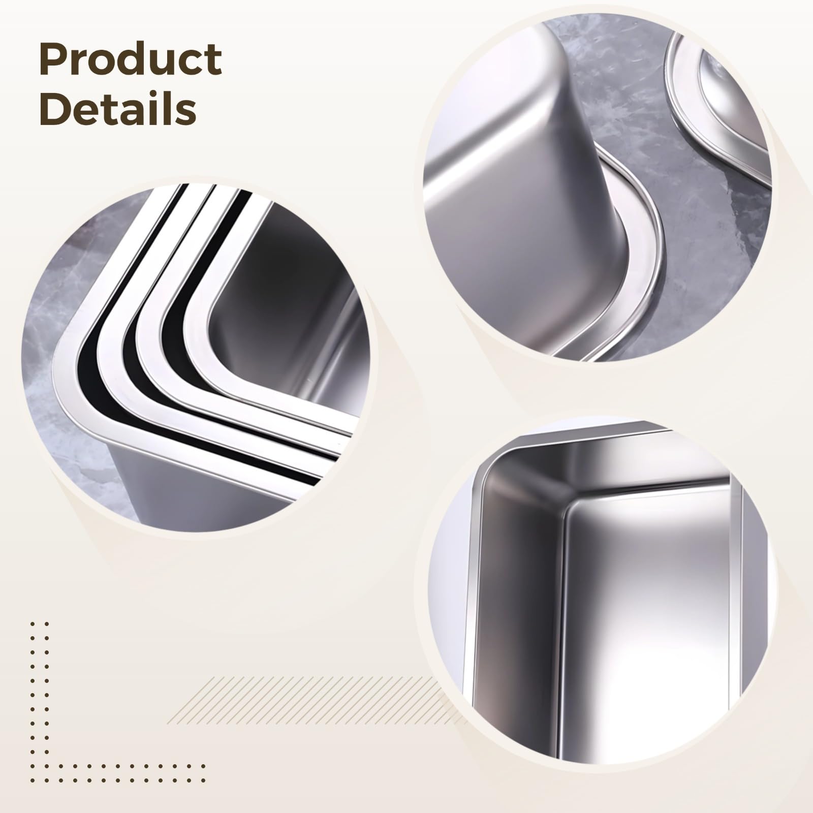 Bosreroy 2 Pcs Extra Stainless Steel Lasagna Pans, Oven Safe, Perfect for Cakes, Roasting & Baking