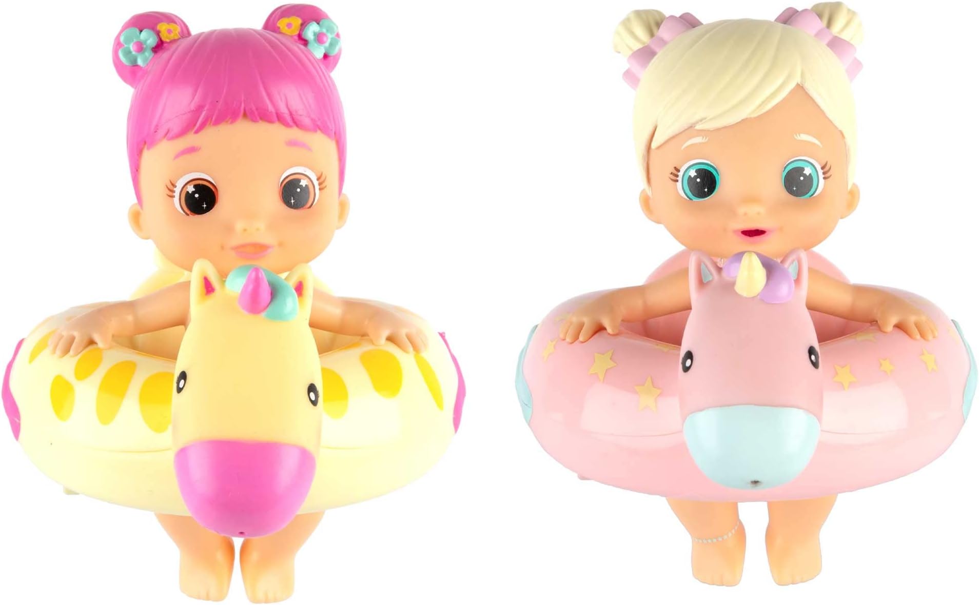 BloopiesFloaties 2 Water dolls Roxy and her Pet Izzy; They squirt Water and blow Bubbles - Bath toy for Boys and Girls