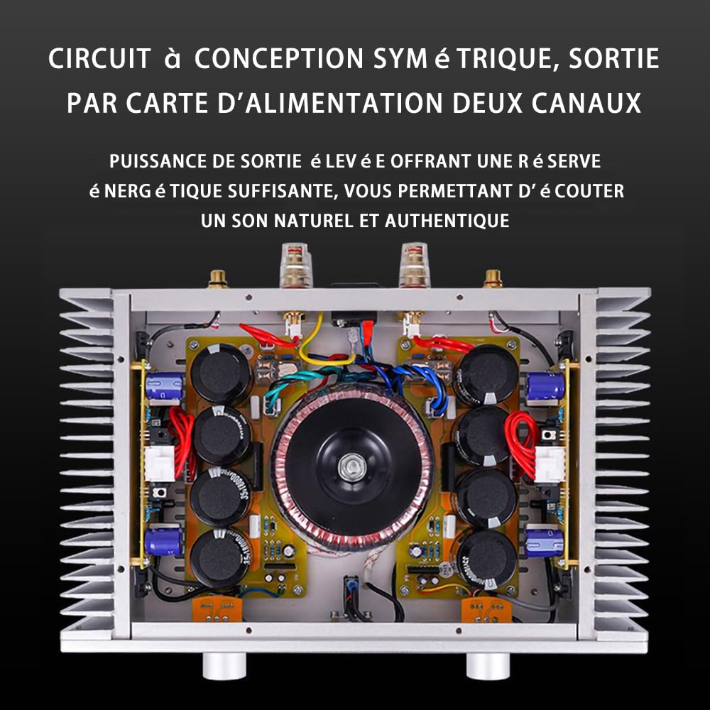 A1S Ampli de Puissance Stéréo Classe A Pure 20 W par canal | Reproduction du schéma classique | Compatible avec les enceintes de bureau et bibliothèque | 2,0 Canaux | Couleur Argent
