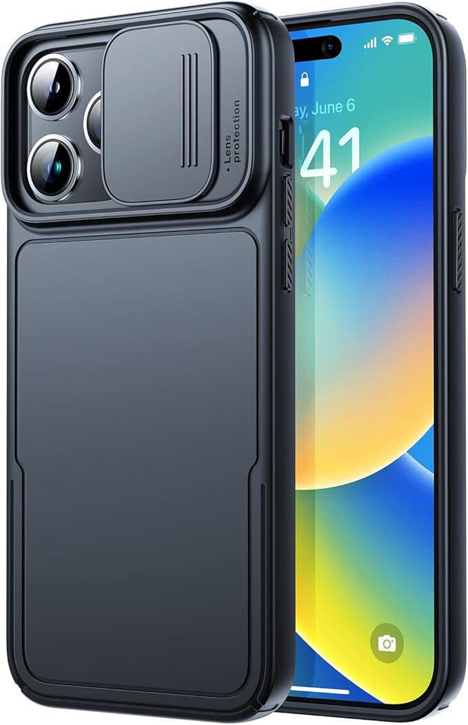 Simtect Designed for iPhone 14 Pro Max Case with Sliding Camera Cover, Shockproof & Military