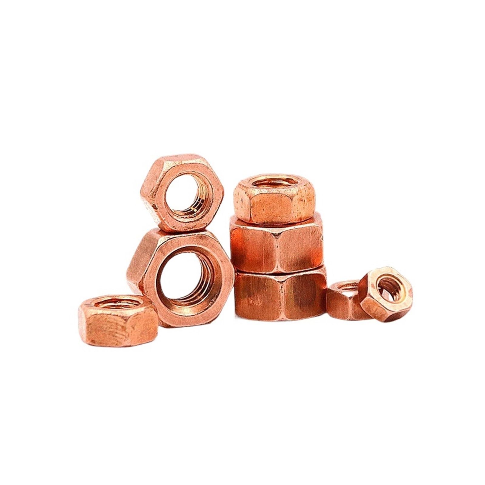 T2 Dado esagonale in rame Dado in rame rosso Dado di conduzione conduttivo Rondella Tappo a vite di bloccaggio Rame puro M3 M4 M5 M6 M8 M10M12M16(M5 10pcs)