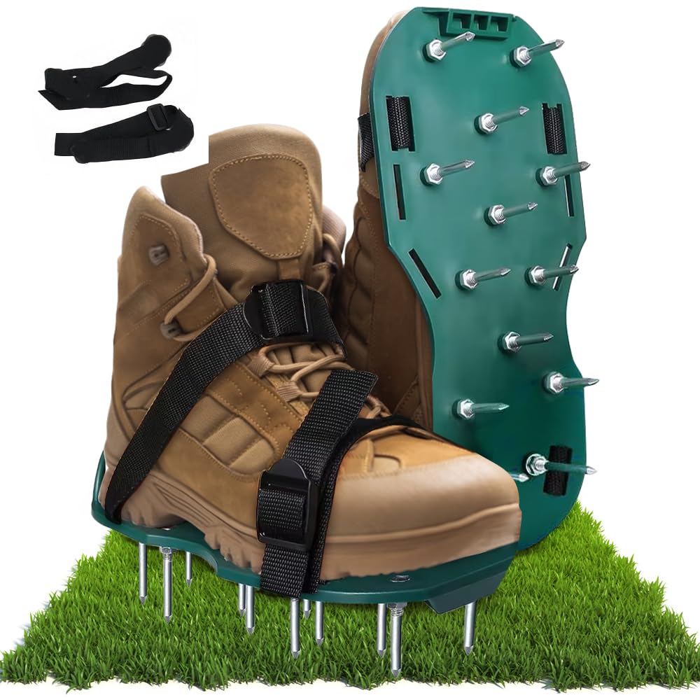 Chaussures D'Aération Pelouse Riisoyu - 13 Clous 42mm Avec Velcro - Idéales Pour Jardin Et Gazon