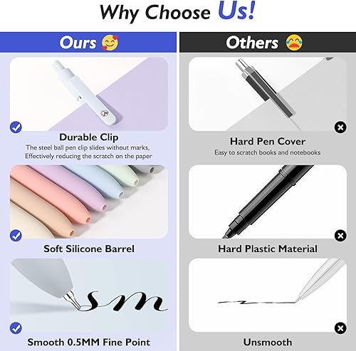 Miniatura 2 de Vanhench Suministros escolares, bolígrafos de gel estéticos, punta fina de 0.020 in, bonitos bolígrafos negros para oficina, accesorios de