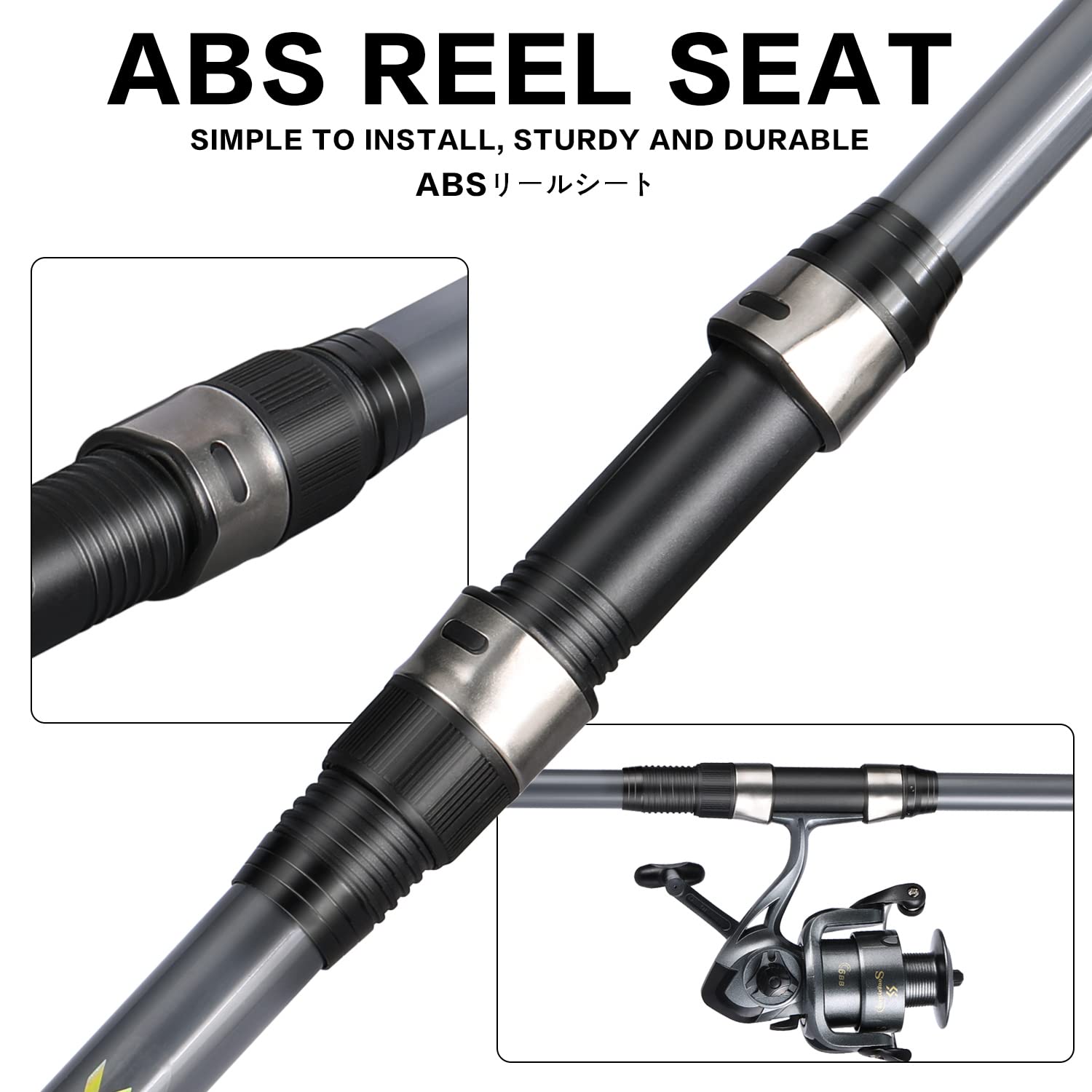 Sougayilang Telescopic Fishing Rod, Lightweight Spinning Rod, Fishing Pole Designed for Bass, Trout, Salmon, Steelhead, for Fresh & Saltwater-Gray-300cm 2