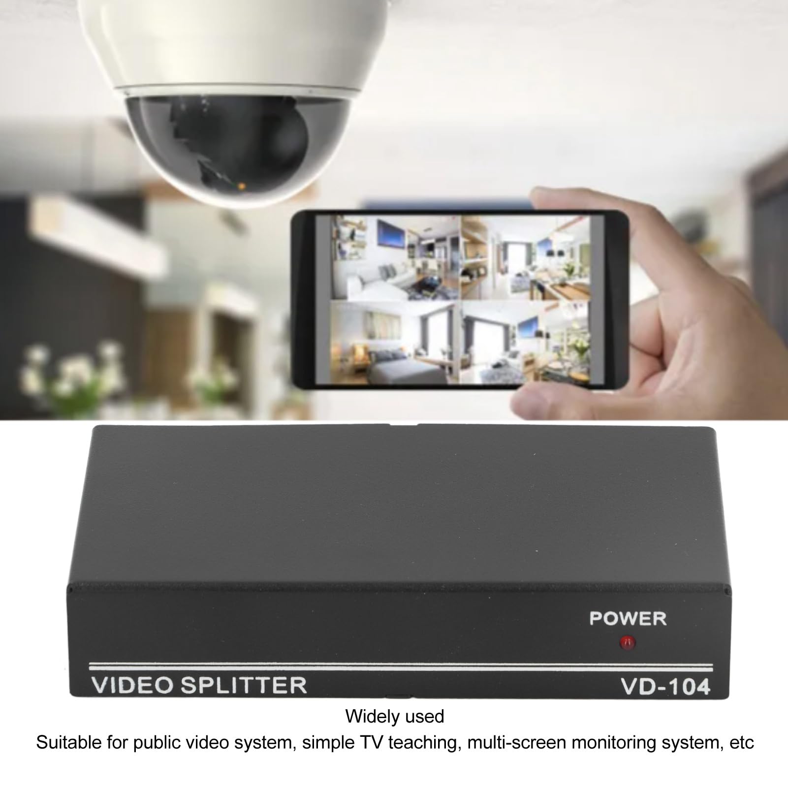 Splitter Video BNC 1 Ingresso e 4 Uscite, Splitter Video HDMI Completo 1080P, Splitter Video BNC per Riunioni Video Home Theater Insegnamento Multimediale (Spina europea)