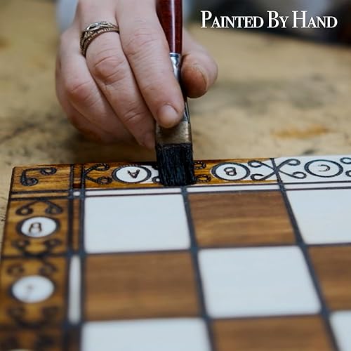 Miniatura 9 de Wegiel Imperator 21-Inch Luxury Wooden Chess Set for Adults and Kids - Handcrafted from Premium Beech and Birch Wood - Unique Folding Design with