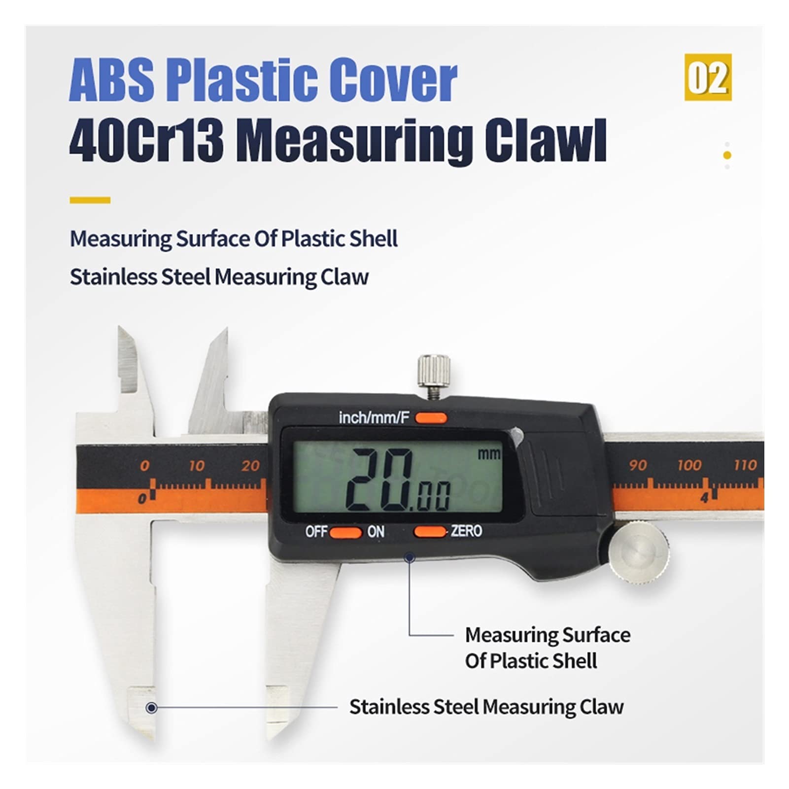 Suwmiarka cyfrowa, Zaczarowanie frakcji Metal Cyfrowy Cyfrowy Caliper Materiał Ze Stali Nierdzewnej Instrumenty 150mm / 6w Micrometr Głębokość Narzędzie Pomiarowe(Metal Caliper)