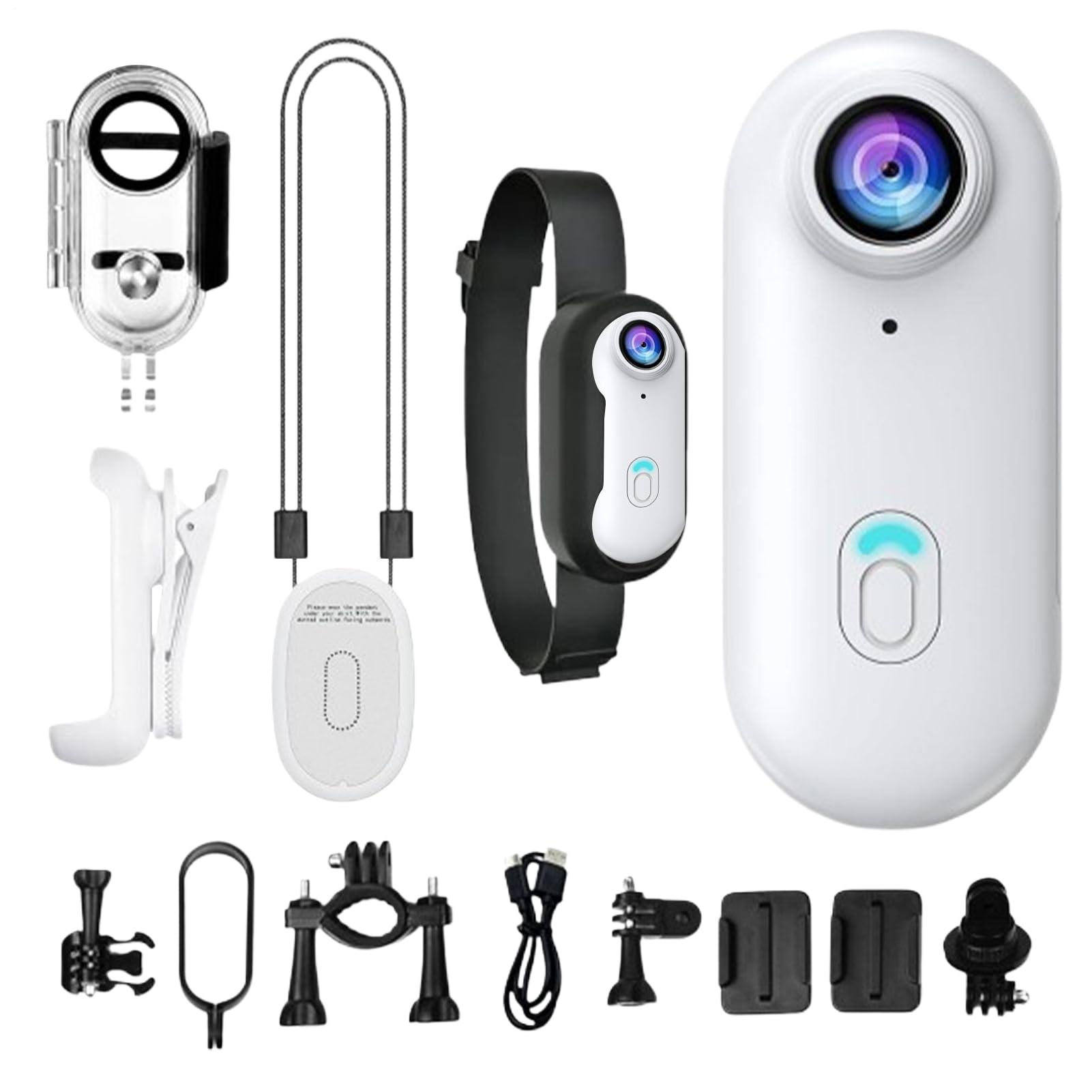 Body Camera – Action Camera tascabile | Tiny Cam, dispositivo impermeabile per vlogging per sport bici ciclismo palestra escursionismo viaggi all'aperto, grandangolo a 170 gradi