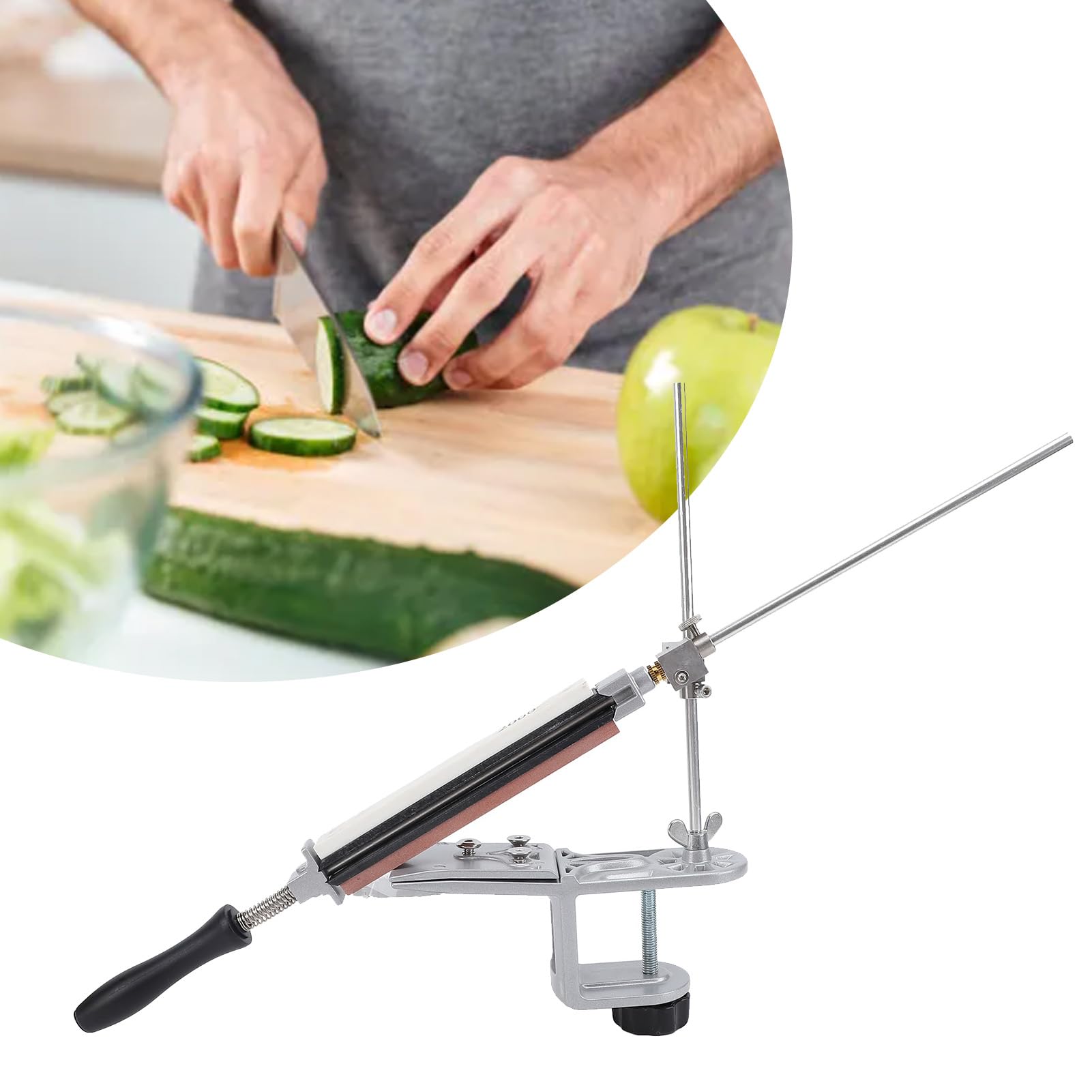 Afalador de Ángulo Fijo con 6 Piedras de Afilar para Cuchillos, Tijeras y Cuchillas de Cocina – Kit Versátil para Hogar y Restaurante