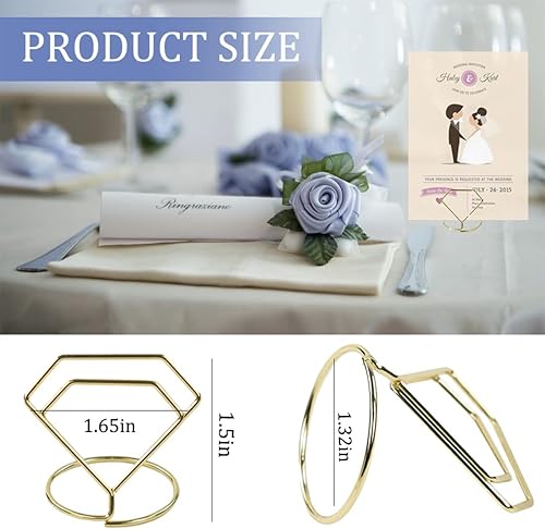 Miniatura 2 de ELANE 20 soportes para tarjetas de lugar para bodas, soportes para números de mesa de boda, tarjeteros para mesa, tarjeteros de mesa (diamantes)